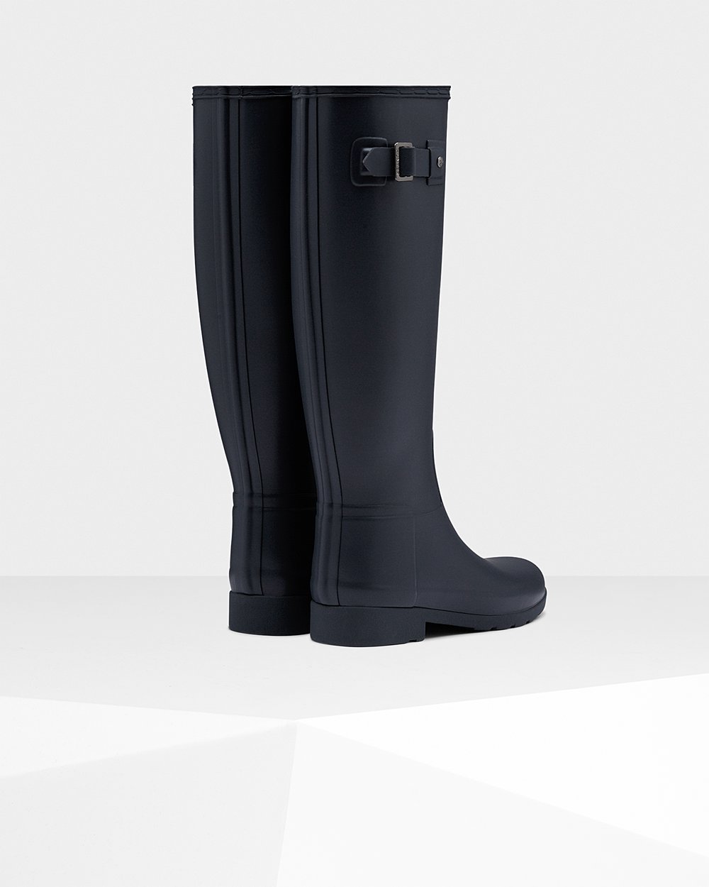 Womens Tall Rain Boots - Hunter Refined Slim Fit (96XFLERAC) - Navy